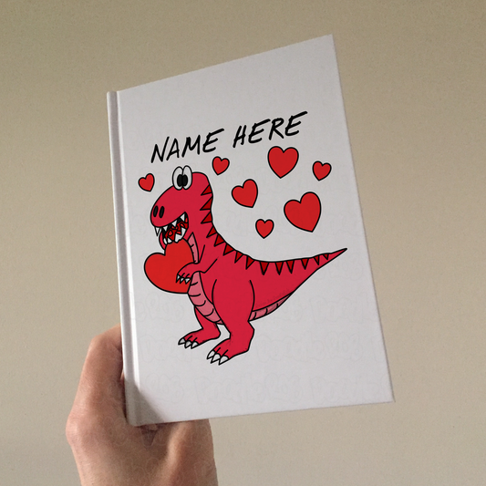 Dinosaur Personalised Journal - T-Rex Custom Notebook - Dinosaur Anniversary Gift