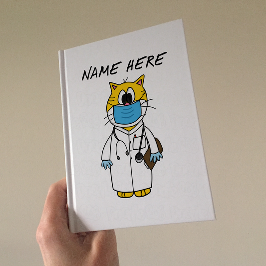 Cat Doctor Personalised Journal - Custom Gift For Doctor - Cat Gift For Vet