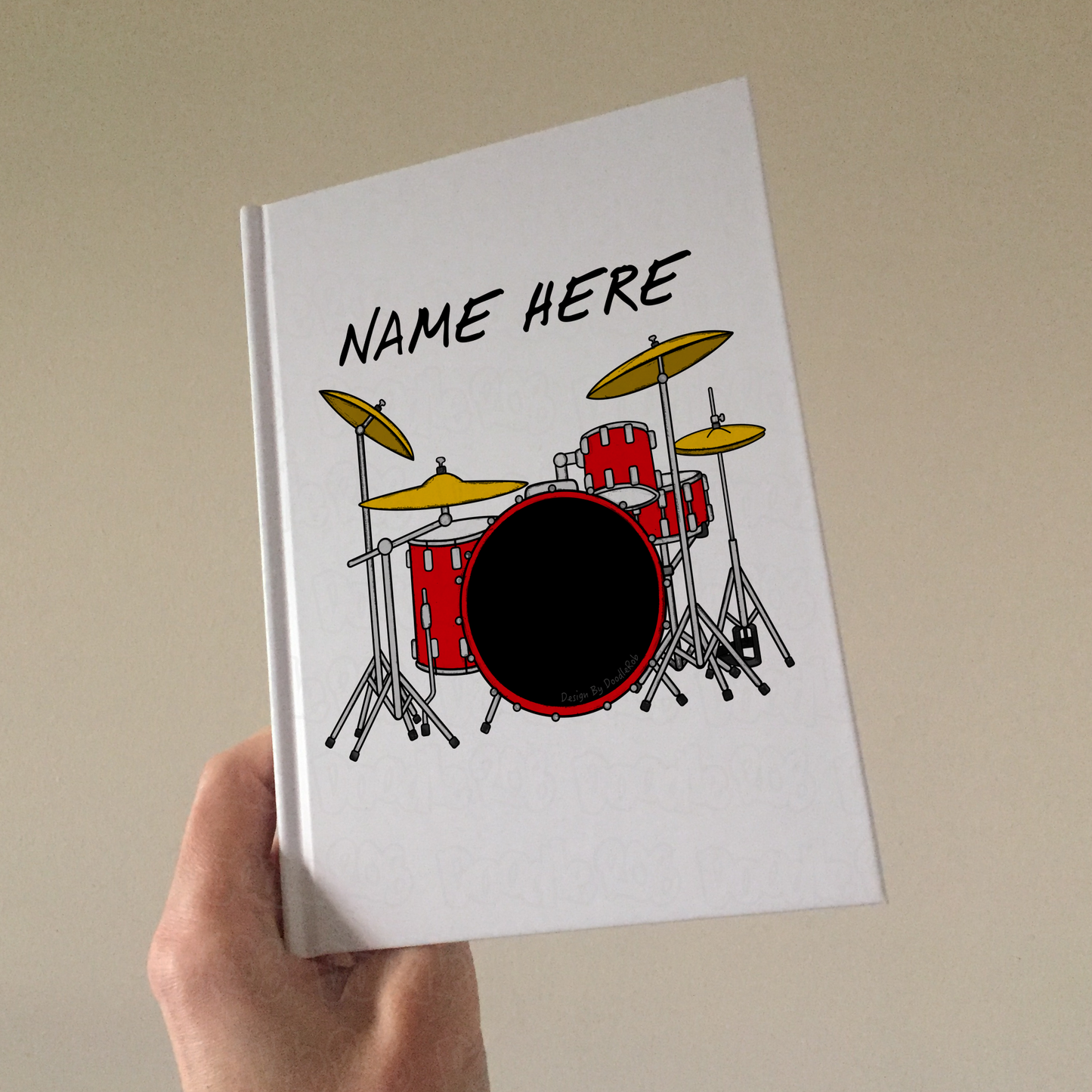 Drummer Custom Journal (Red) - Personalised Drummer Notebook - Gift For Drum Teacher