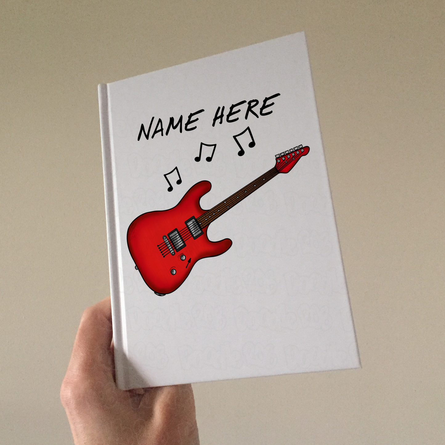 Electric Guitar Personalised Journal (Red) - Guitar Notebook - Custom Gift For Electric Guitarist