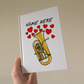 Euphonium Personalised Journal (Hearts) - Euphoniumist Notebook - Brass Musician Anniversary Gift
