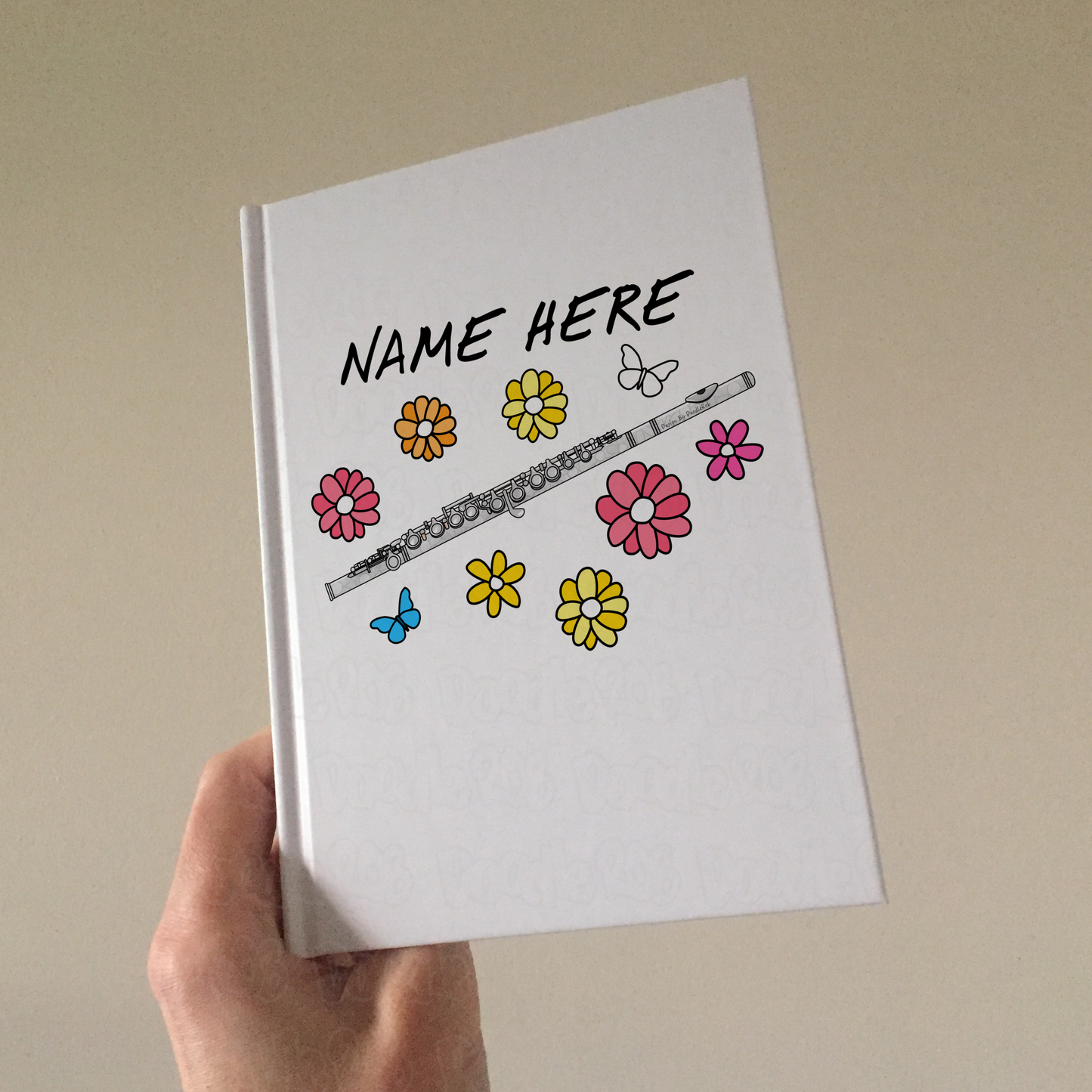 Flute Personalised Journal (Floral) - Flautist Notebook - Flute Student Gift - Flute Gift For Girl