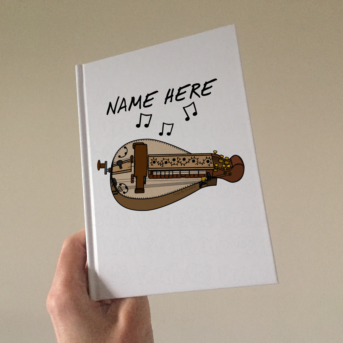 Hurdy Gurdy Personalised Journal - Gurdyist Custom Notebook - Folk Musician Gift