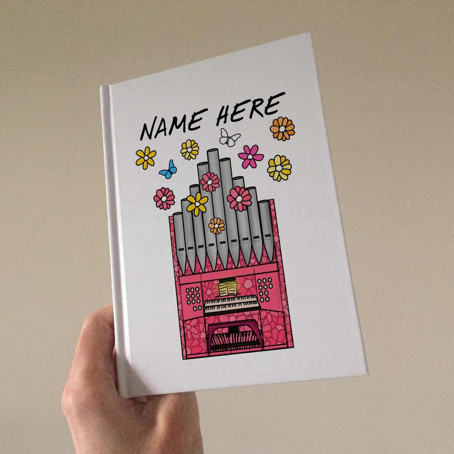 Organist Personalised Journal (Floral) - Church Organ Custom Notebook - Organ Gift For Her
