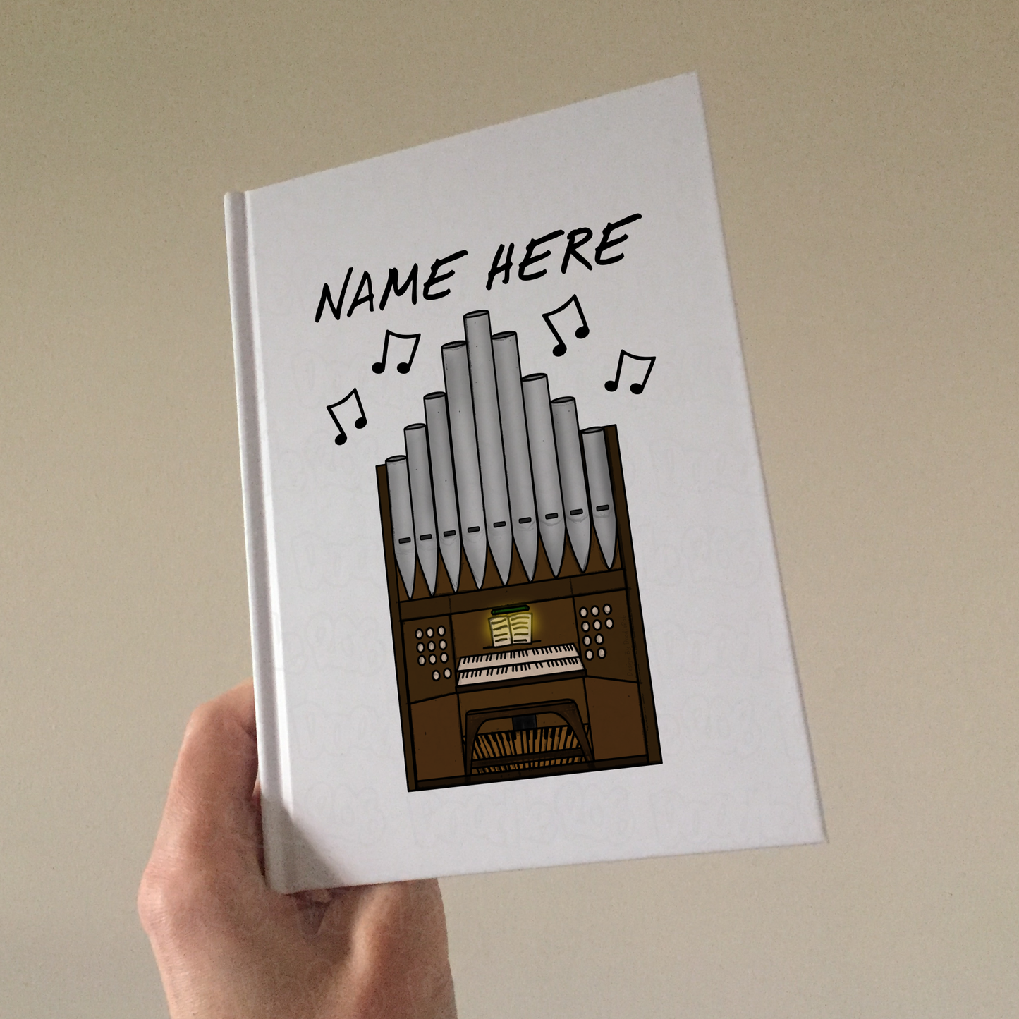 Organist Personalised Journal - Church Organ Custom Notebook - Organ Teacher Gift