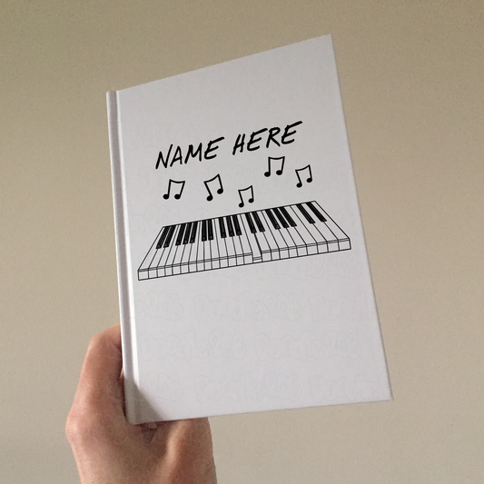 Piano Personalised Journal - Pianist Custom Notebook - Piano Student Gift