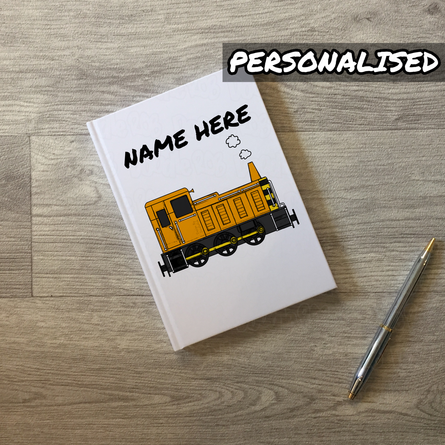 Train Custom Journal (Orange) - Diesel Shunter - Railway Enthusiast Personalised Notebook
