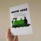 Steam Train Personalised Journal (Green) - Custom Train Notebook - Railway Enthusiast Gift