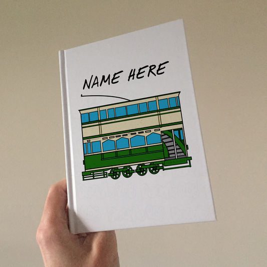 Tram Personalised Journal - Custom Gift For Rail Enthusiast - Vintage Tram Notebook