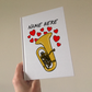 Tuba Personalised Journal (Hearts) - Tubaist Custom Notebook - Brass Musician Anniversary Gift