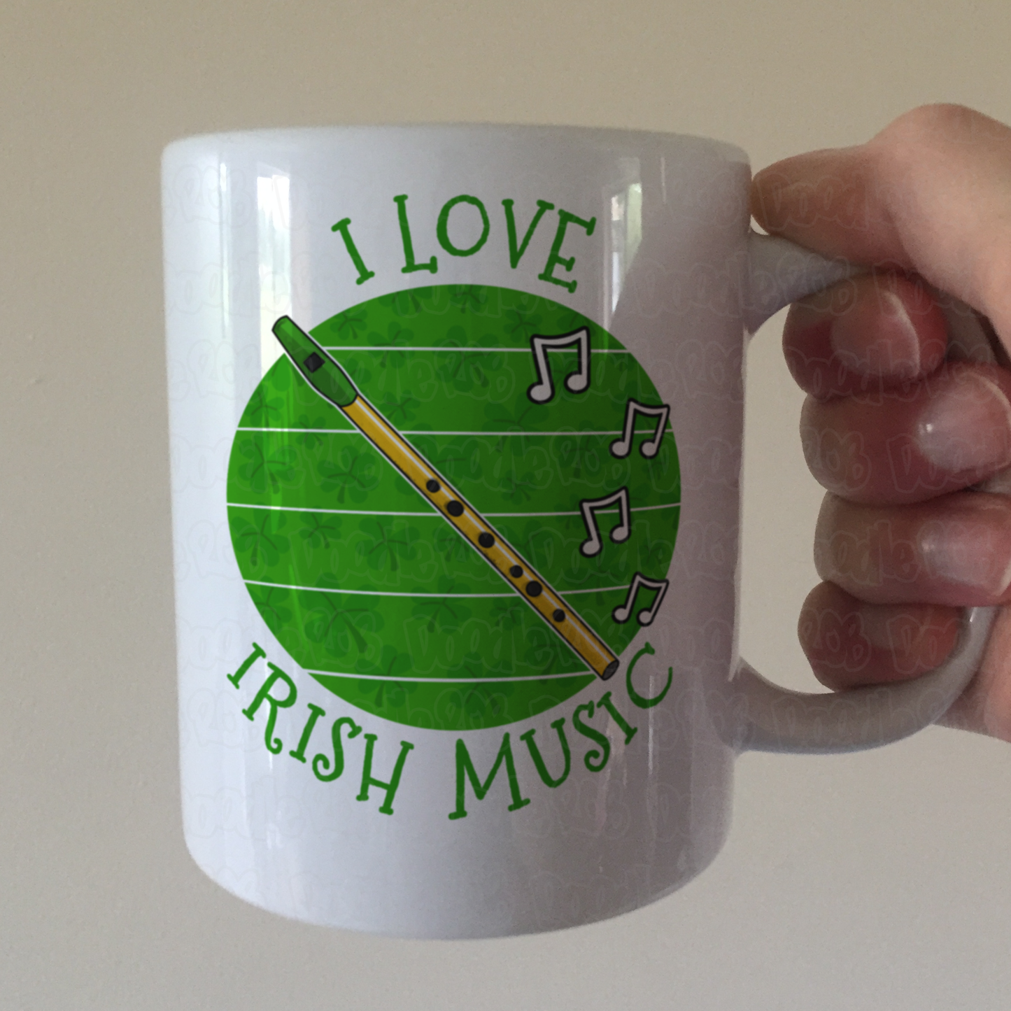 Irish Whistle Mug - I Love Irish Music - Irish Musician Mug - St Patrick's Day Gift