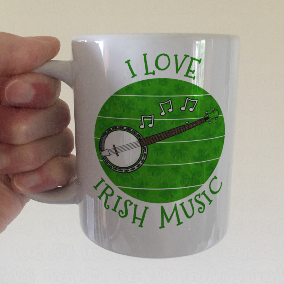 Irish Banjo Mug - I Love Irish Music - Banjoist Mug - St Patrick's Day Gift