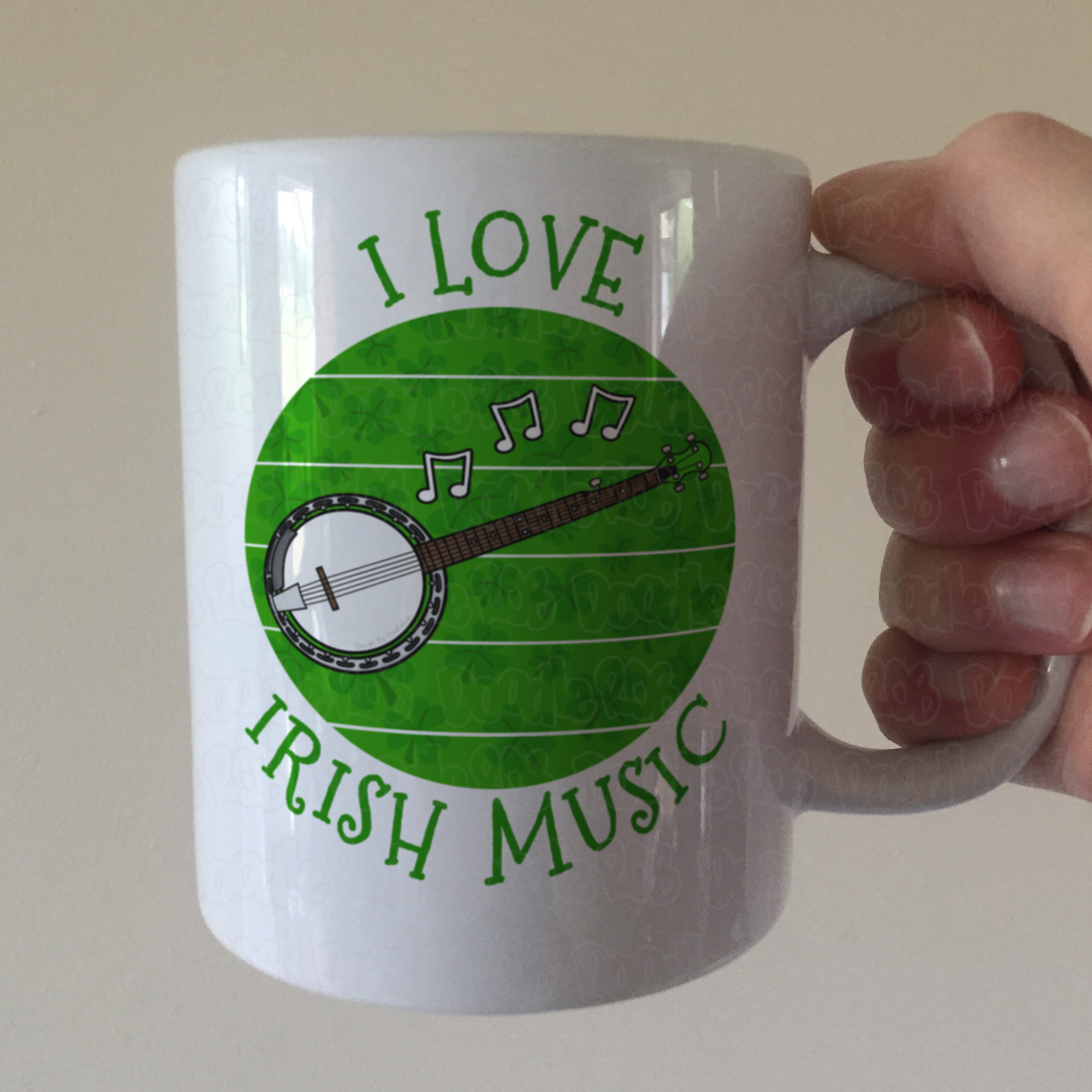 Irish Banjo Mug - I Love Irish Music - Banjoist Mug - St Patrick's Day Gift