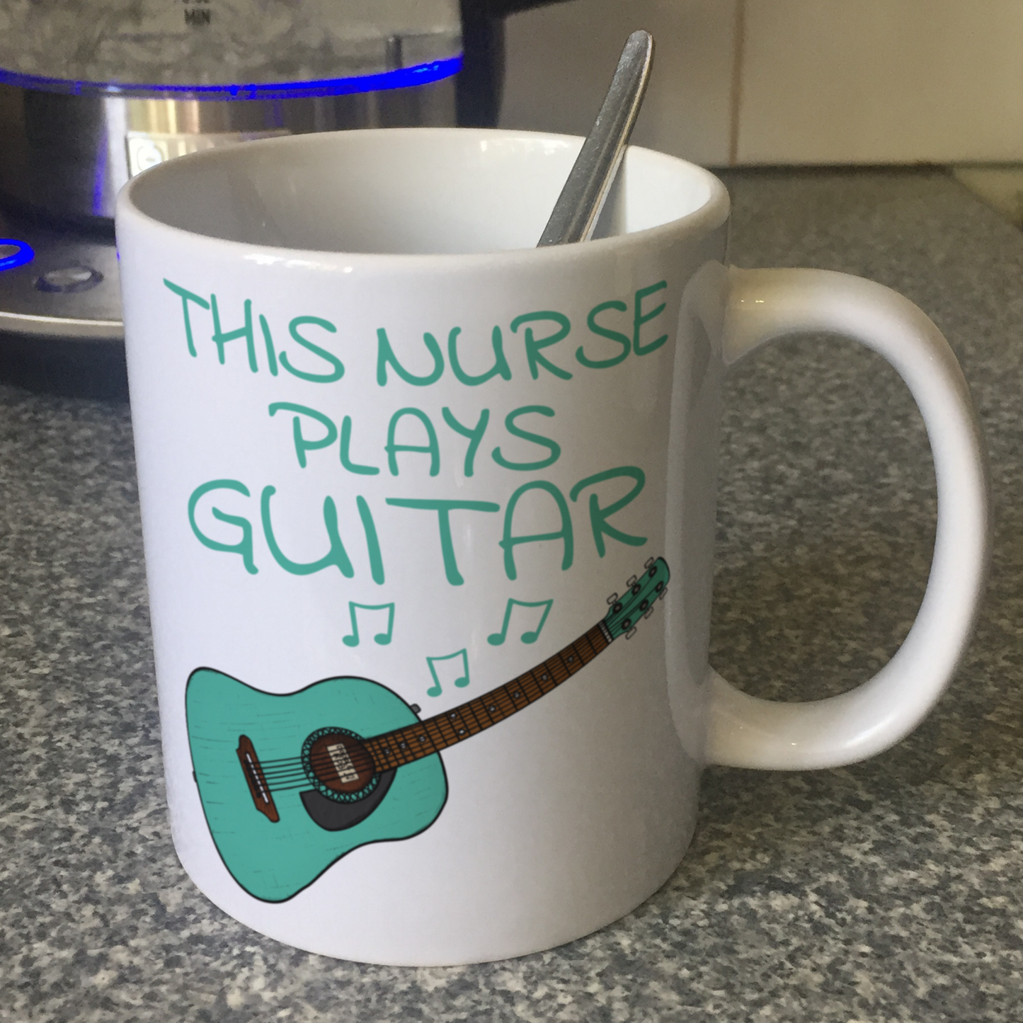 Nurse Acoustic Guitar Mug - This Nurse Plays Guitar - Guitarist Gift For Nurse