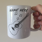 Personalised Acoustic Guitar Mug (Outline) - Acoustic Guitarist Custom Mug - Guitar Teacher Gift