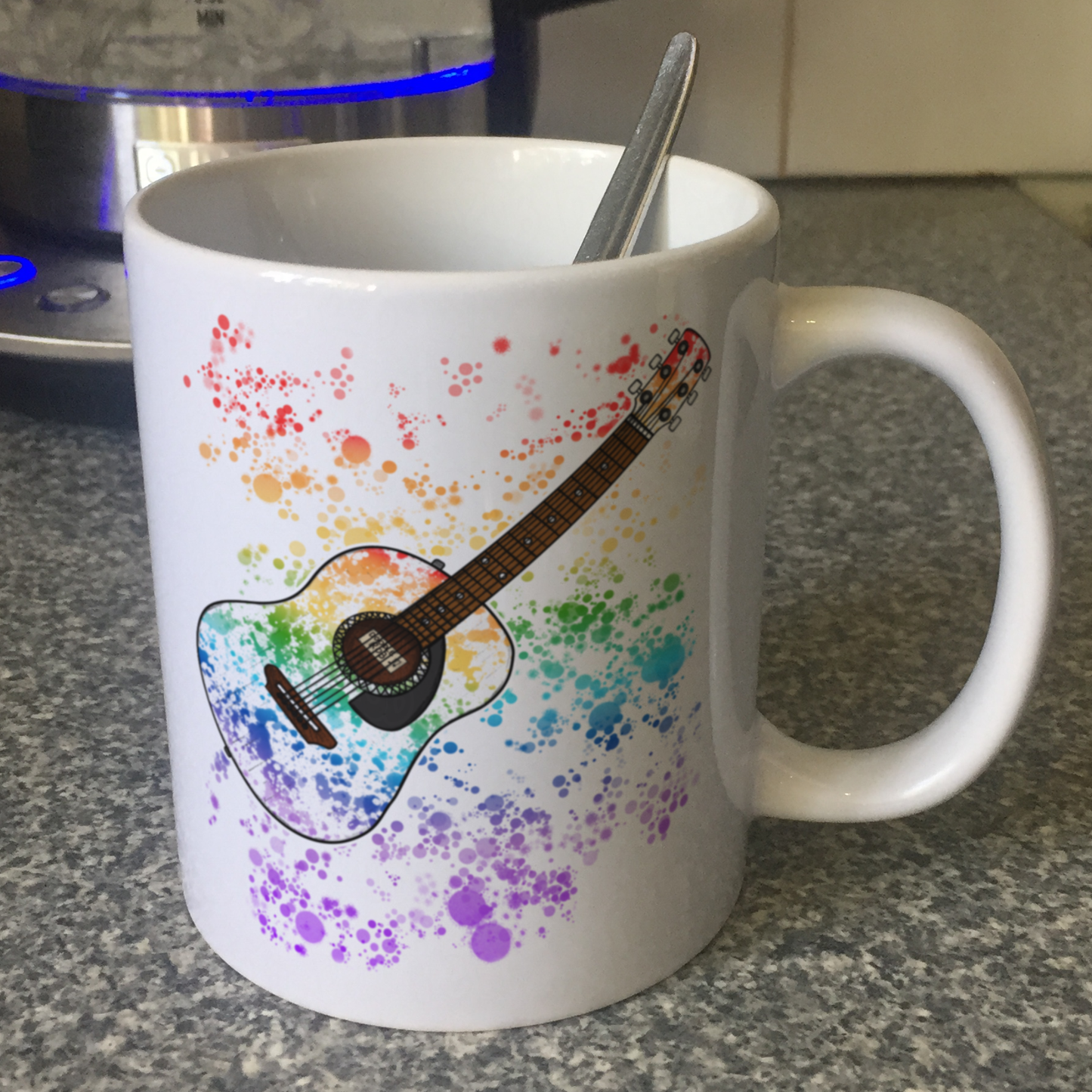 Acoustic Guitar Rainbow Mug - Gift For Guitarist - Guitar Teacher Gift - Music Student Mug