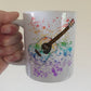 Acoustic Guitar Rainbow Mug - Gift For Guitarist - Guitar Teacher Gift - Music Student Mug