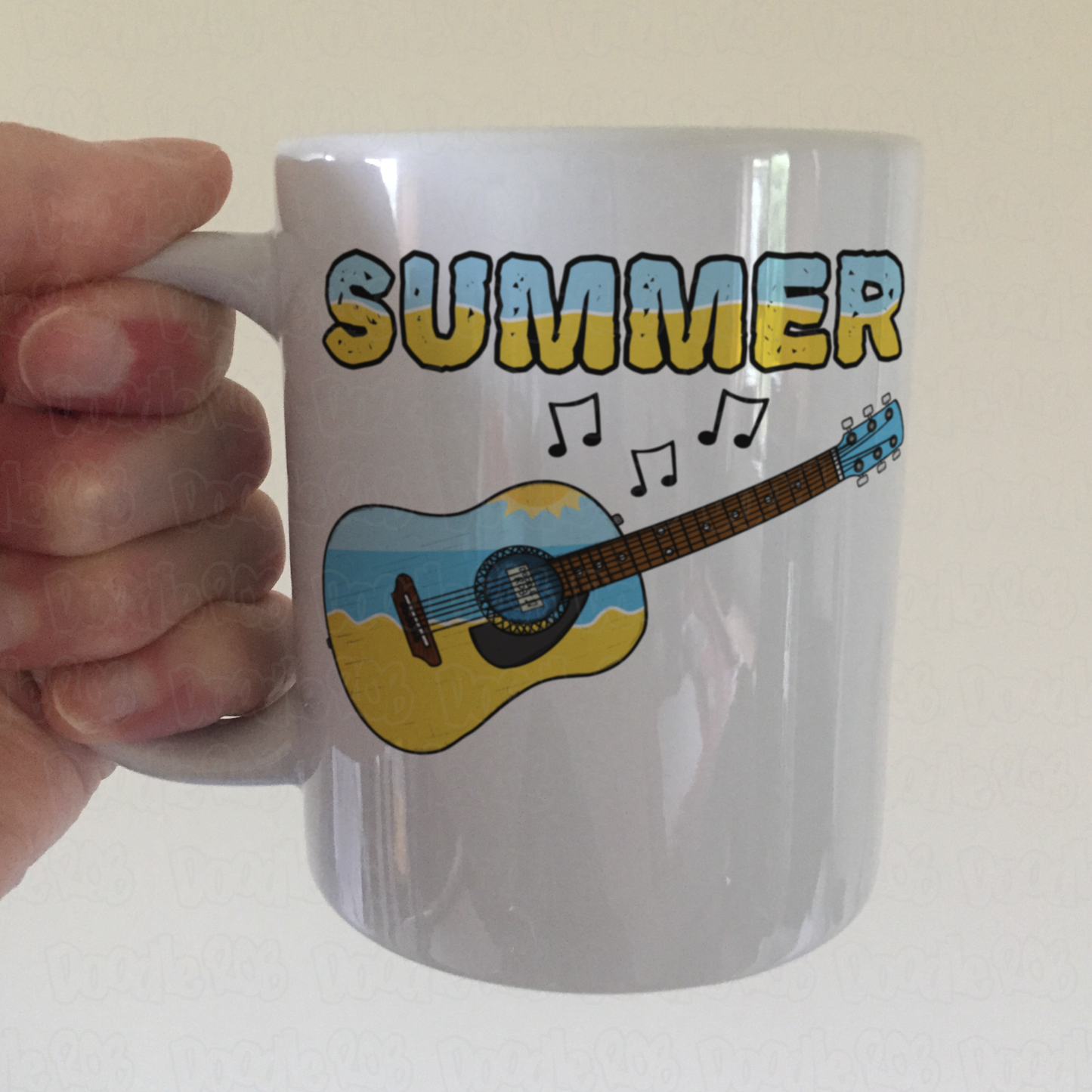 Acoustic Guitar Summer Mug - Guitarist Gift - Guitar Teacher Mug
