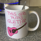 Girl's Guitar Mug - This Girl Plays Guitar - Female Guitarist Gift - Pink Guitar Gift For Girl