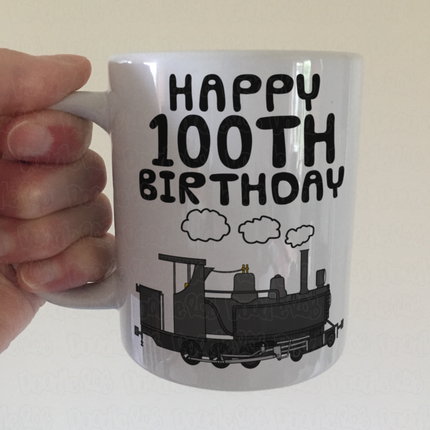 100th Birthday Steam Train Mug - Railway Enthusiast Mug - 100th Birthday Gift For Him