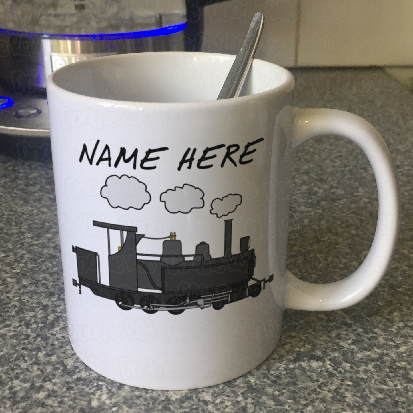 American Steam Train Personalised Mug - Custom Gift For Rail Enthusiast
