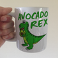 Avocado Rex Dinosaur Mug - T-Rex Eating Avocado - Gift For Healthy Eater - Nutritionalist Mug