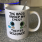 Funny Eye Coffee Mug - The Bags Under My Eyes? They're Designer - Sarcastic Birthday Gift