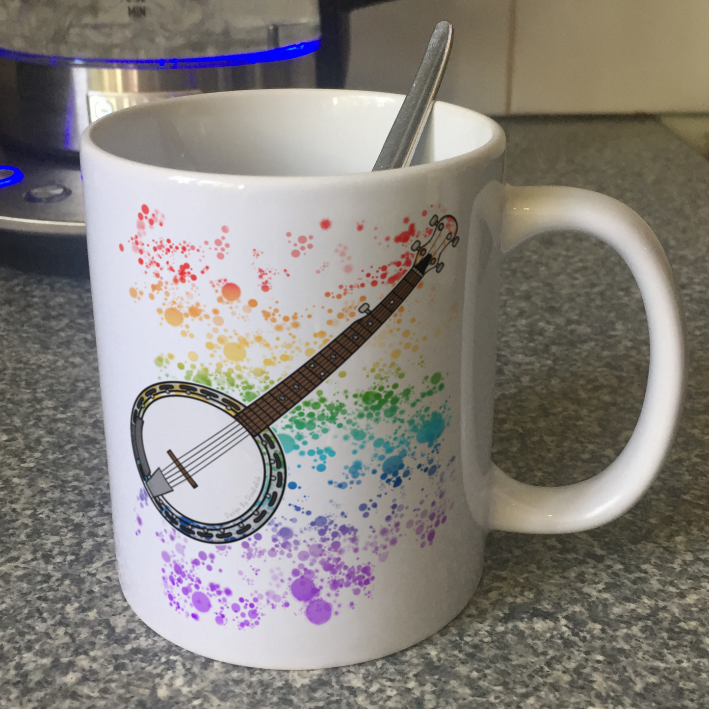 Banjo Rainbow Mug - Gift For Banjoist - Banjo Teacher Mug - Folk Musician Gift