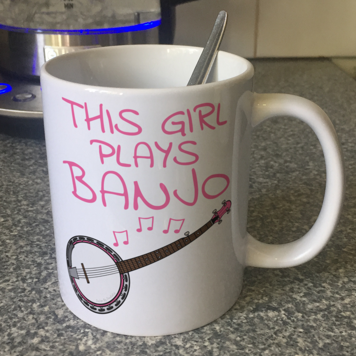 Pink Banjo Mug - This Girl Plays Banjo - Female Banjoist - Banjo Gift For Girl