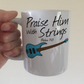Church Bass Guitar Mug - Praise Him With Strings (Psalm 150) - Gift For Christian Bassist