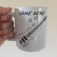 Bass Guitar Personalised Mug (Outline) - Gift For Bassist - Bass Guitarist Custom Gift