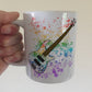 Bass Guitar Rainbow Mug - Bassist Gift - Bass Guitarist Gift - Bass Teacher Mug