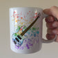 Bass Guitar Rainbow Mug - Bassist Gift - Bass Guitarist Gift - Bass Teacher Mug