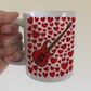 Bass Guitar With Hearts Mug - Bassist Gift - Musician Valentines Anniversary Gift