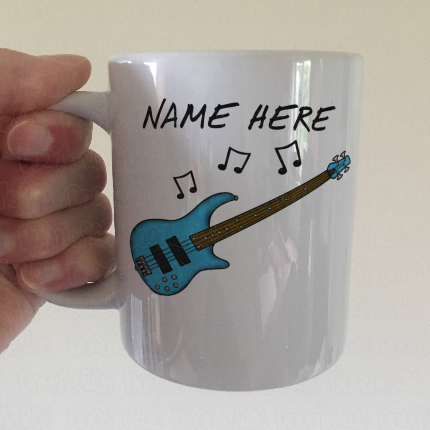 Bassist Personalised Mug (Blue) - Gift For Bass Guitarist - Bass Guitar Teacher Mug