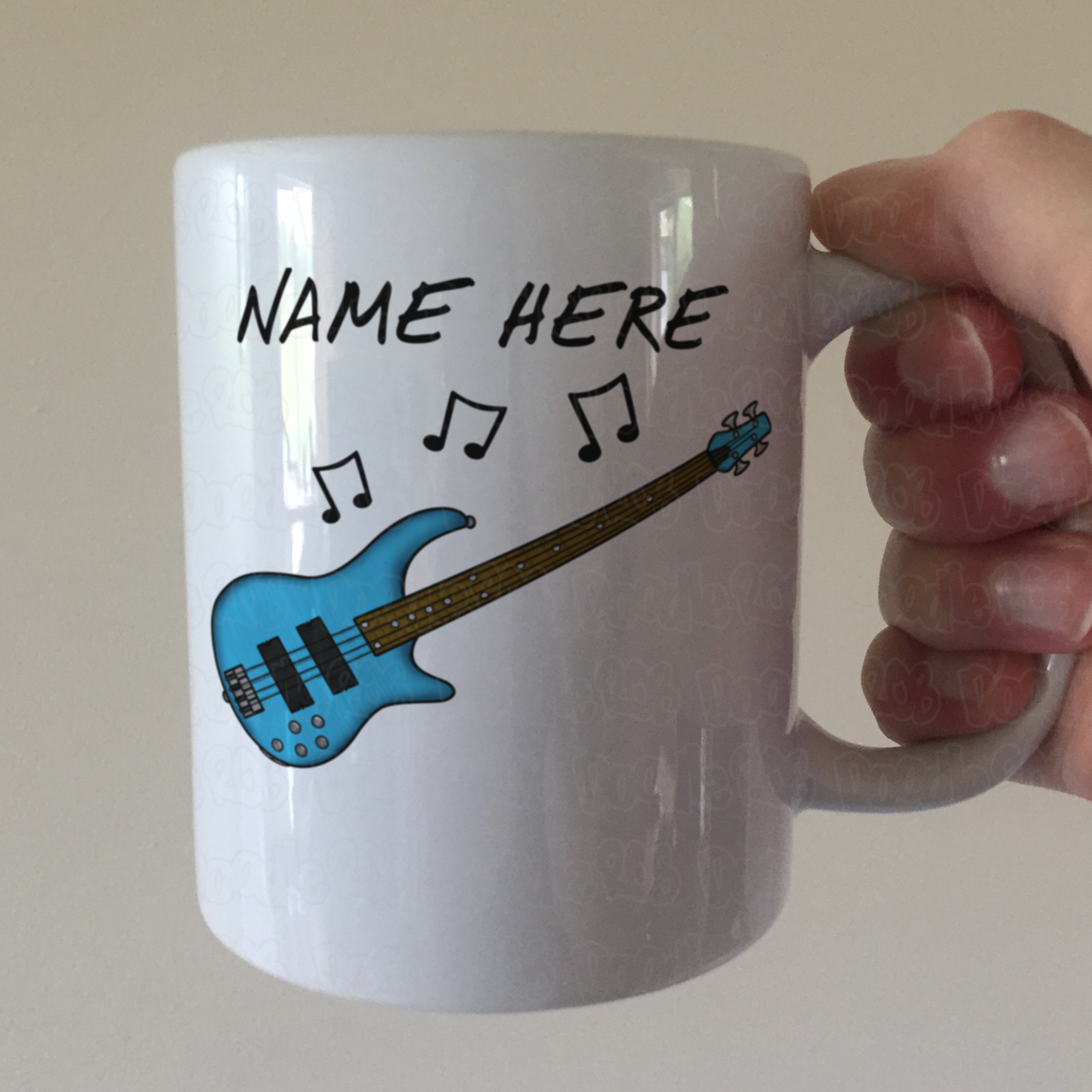 Bassist Personalised Mug (Blue) - Gift For Bass Guitarist - Bass Guitar Teacher Mug