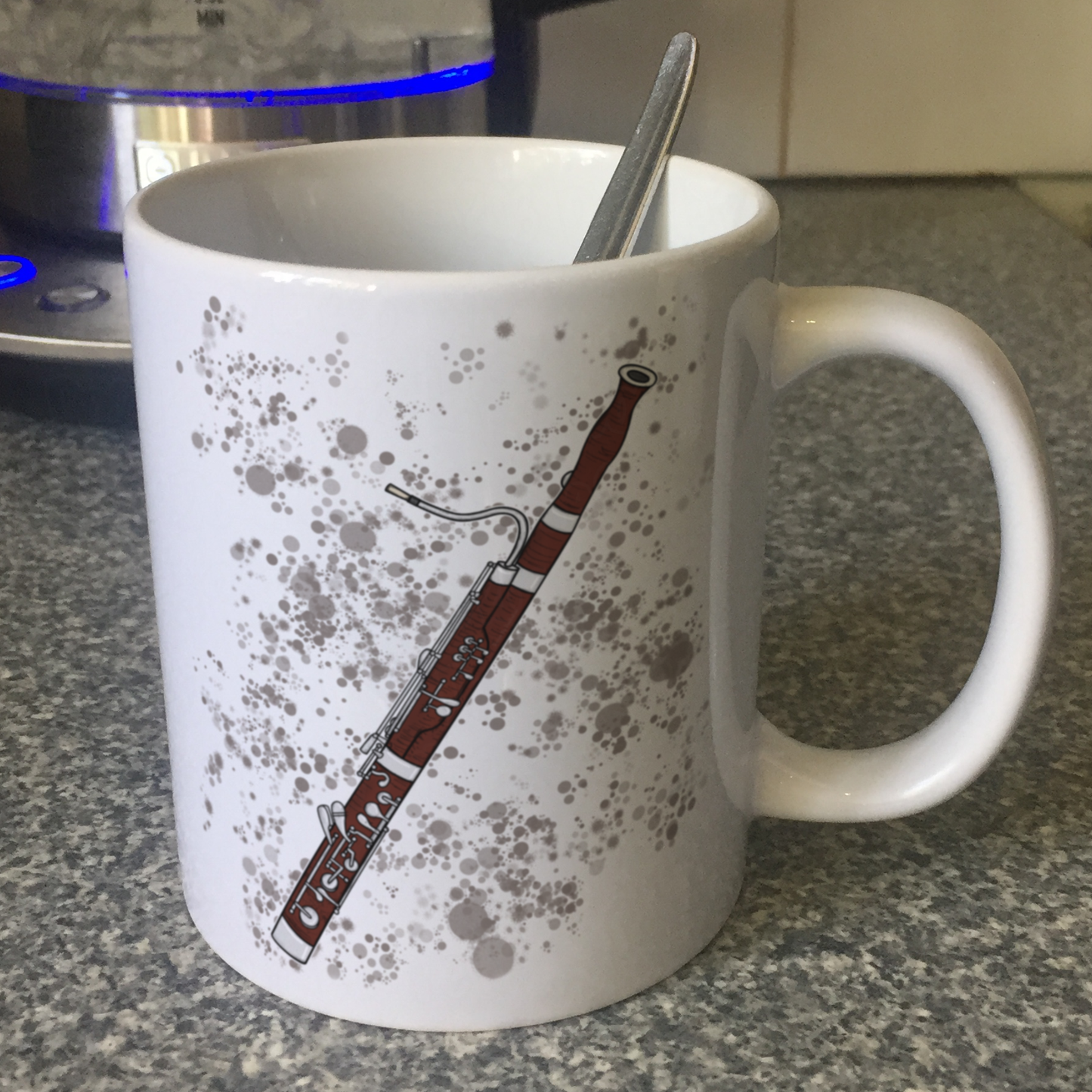 Bassoon Paint Splatter Mug - Gift For Bassoonist - Bassoon Teacher Mug