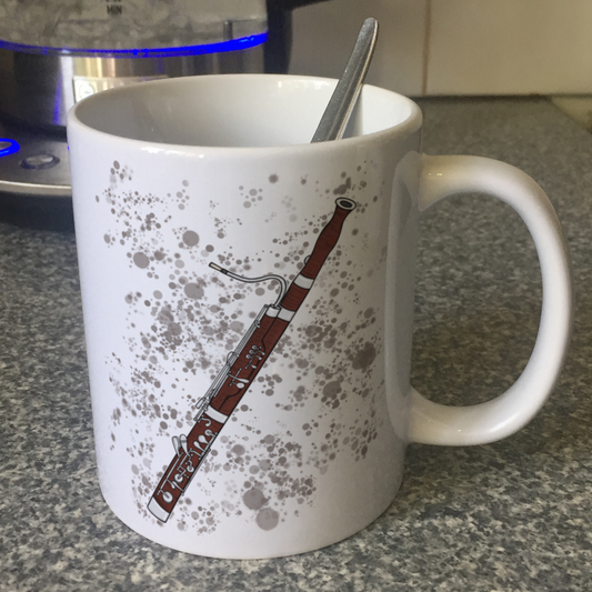 Bassoon Paint Splatter Mug - Gift For Bassoonist - Bassoon Teacher Mug