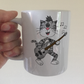 Cat Playing Bass Guitar Mug - Funny Bassist Mug - Music Gift For Cat Lover