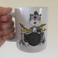 Cat Playing Drums Mug - Funny Drummer Mug - Music Gift For Cat Lover