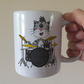 Cat Playing Drums Mug - Funny Drummer Mug - Music Gift For Cat Lover