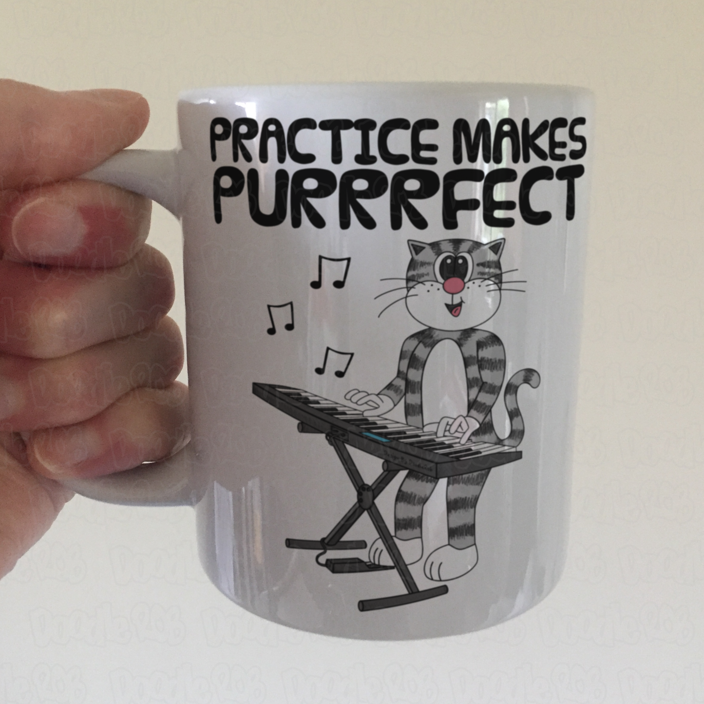 Cat Piano Mug - Cat Playing Keyboard - Funny Pianist Gift - Keyboard Teacher Mug
