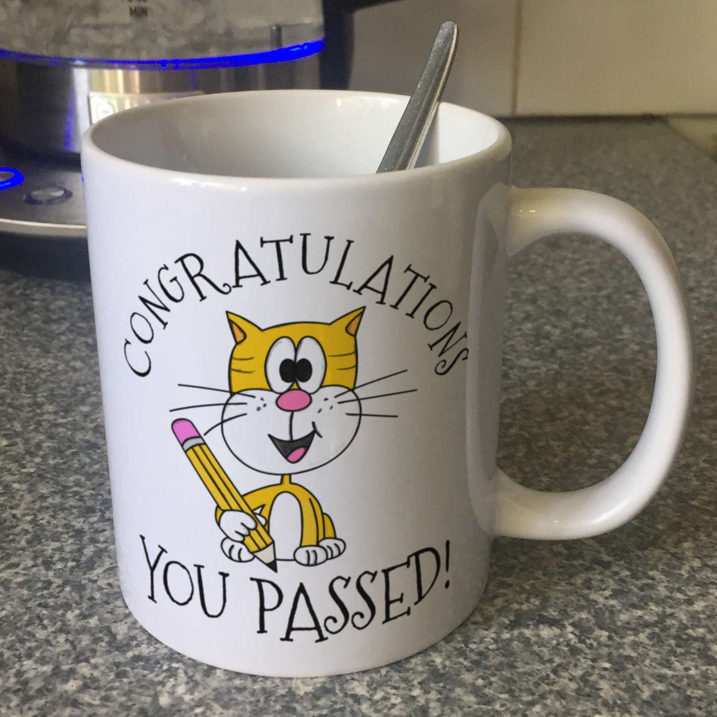 Cat School Mug - Congratulations You Passed - GCSE Exam Gift - School Exam Gift