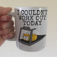 Funny Fitness Mug - Cat On A Treadmill - I Couldn't Work Out Today - Gift For Gym Goer - Personal Trainer Gift