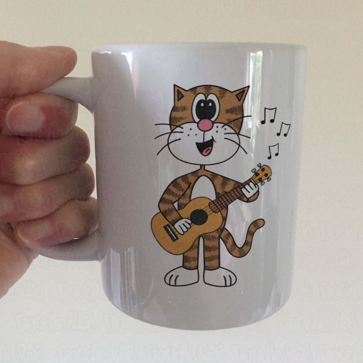 Cat Playing Ukulele Mug - Funny Ukulelist Mug - Music Gift For Cat Lover - Music Teacher Cat Mug
