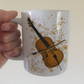 Cello Paint Splatter Mug - Gift For Cellist