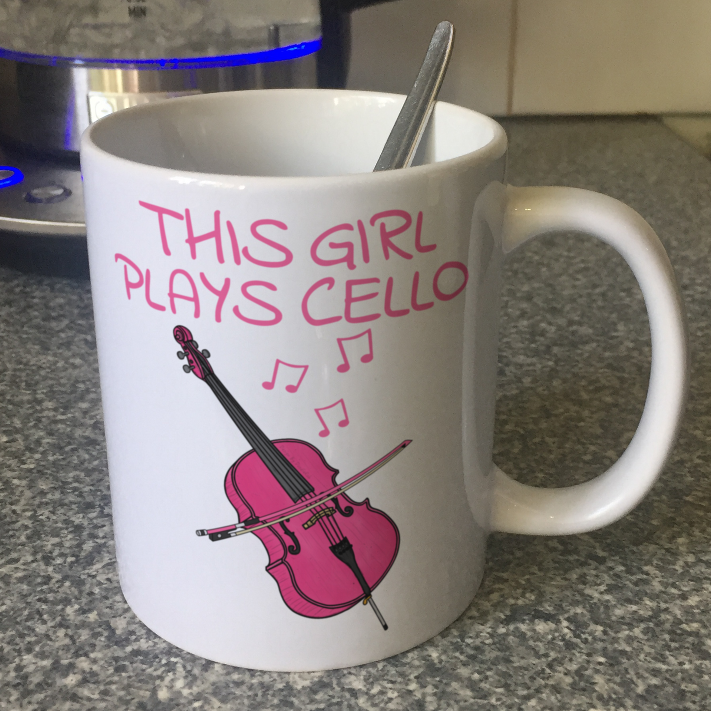 Pink Cello Mug - This Girl Plays Cello - Female Cellist Mug - String Musician Gift For Her