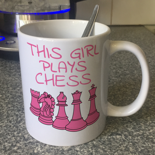 Female Chess Player Mug - This Girl Plays Chess - Chess Gift For Women