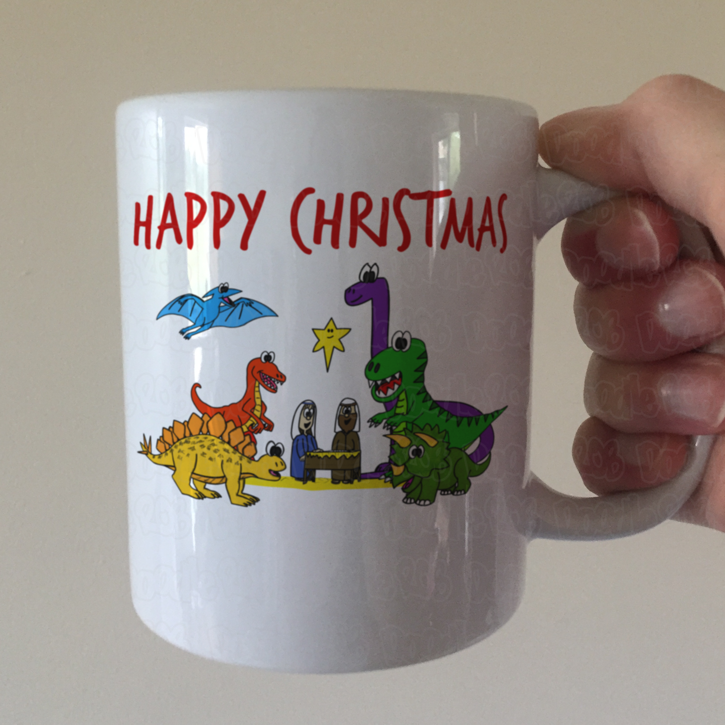 Christmas Nativity Mug - Dinosaur Nativity Mug - Funny Church Christmas Gift
