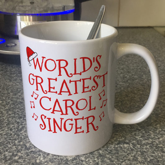 Carol Singer Mug - World's Greatest Carol Singer - Church Choir Christmas Gift
